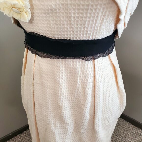 Anthropologie Deletta Dress Size XS Breakfasting Corsage Cream Waffle Knit Dance - Picture 7 of 12